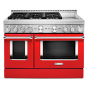 Cuisinière commerciale intelligente au gaz KitchenAid® avec plaque chauffante, 48 po KFGC558JPA