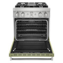 Kitchenaid® Cuisinière commerciale intelligente bicombustible avec 4 brûleurs - 30 po KFDC500JAV