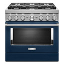 Cuisinière commerciale intelligente bicombustible KitchenAid®, 6 brûleurs, 36 po KFDC506JIB