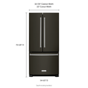 Réfrigérateur à portes françaises à profondeur standard avec distributeur intérieur et fini printshieldtm - 22 pi cu - 33 po KitchenAid® KRFF302EBS