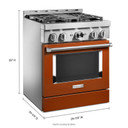 Cuisinière commerciale intelligente au gaz KitchenAid®, 4 brûleurs, 30 po KFGC500JSC