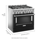 Cuisinière commerciale intelligente au gaz KitchenAid®, 6 brûleurs, 36 po KFGC506JBK