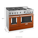 Cuisinière commerciale intelligente au gaz KitchenAid® avec plaque chauffante, 48 po KFGC558JSC
