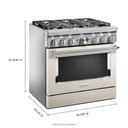 Cuisinière commerciale intelligente bicombustible KitchenAid®, 6 brûleurs, 36 po KFDC506JMH