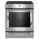 Kitchenaid® Cuisinière au gaz à commandes frontales à convection avec 5 brûleurs - 30 po KSGG700ESS