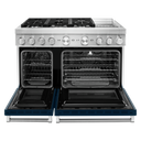Cuisinière commerciale intelligente bicombustible KitchenAid® avec plaque chauffante, 48 po KFDC558JIB