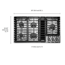 Table de cuisson au gaz à évacuation descendante avec 5 brûleurs - 36 po KitchenAid® KCGD506GSS