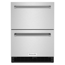 Réfrigérateur sous le comptoir en acier inoxydable à double tiroir - 24 po KitchenAid® KUDR204KSB