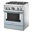 Kitchenaid® Cuisinière commerciale intelligente bicombustible avec 4 brûleurs - 30 po KFDC500JMB