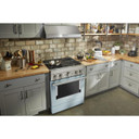 Kitchenaid® Cuisinière commerciale intelligente bicombustible avec 4 brûleurs - 30 po KFDC500JMB
