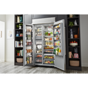 Kitchenaid® Réfrigérateur encastré côte à côte noir à fini PrintShield™ - 48 po - 30 pi cu KBSN708MBS