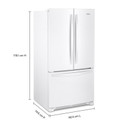 Whirlpool® Réfrigérateur à portes françaises, profondeur de comptoir et congélateur inférieur - 36po - 20picu WRFC2036RW