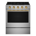 Kitchenaid® Cuisinière au gaz coulissante intelligente avec modes de cuisson à convection et brûleur 2 en 1 - 5 pi cu KSGS530SPS
