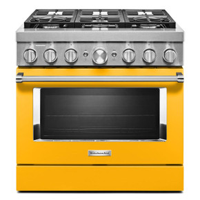 Cuisinière commerciale intelligente bicombustible KitchenAid®, 6 brûleurs, 36 po KFDC506JYP Cuisinière commerciale intelligente bicombustible KitchenAid®, 6 brûleurs, 36 po KFDC506JYP