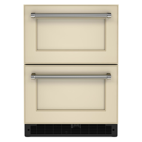 Réfrigérateur sous le comptoir à double tiroir prêt pour le panneau de recouvrement - 24 po KitchenAid® KUDR204KPA