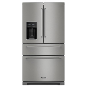 Réfrigérateur à portes françaises multiples KitchenAid® avec intérieur platine KRMF536RPS