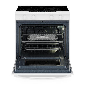 Whirlpool® Cuisinière électrique inteligente à commandes frontales de 30 pouces avec technologie de cuisson à air, revêtement WipeClean™, vapeur/auto-nettoyage, préchauffage à grande vitesse et capacité de 5.3 pi cu YWSES7530RW
