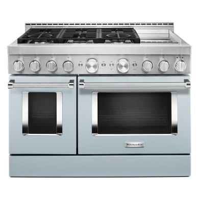 Cuisinière commerciale intelligente au gaz KitchenAid® avec plaque chauffante, 48 po KFGC558JMB