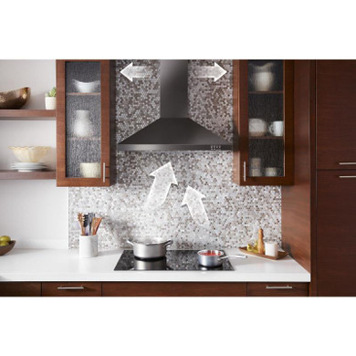 Whirlpool® Hotte de cuisinière contemporaine murale en acier inoxydable noir - 36 po WVW53UC6HV