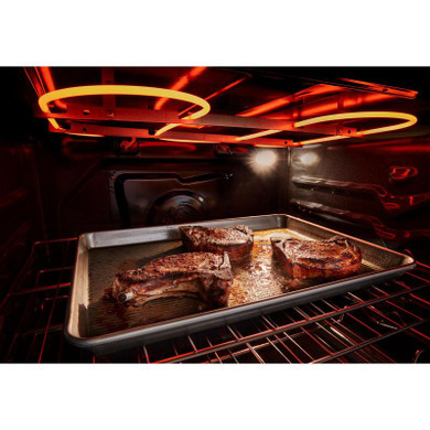 Whirlpool® Cuisinière au gaz intelligente de 30 pouces avec technologie de cuisson à air, auto-nettoyage/netoyage à la vapeur, préchauffage rapide avec capacité de 5.3 pi cu WFGS7530RB