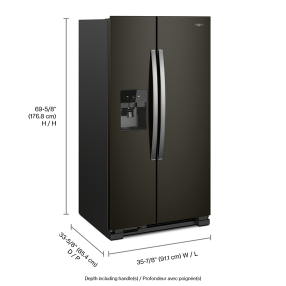 Réfrigérateur côte à côte - 36 po - 25 pi cu Whirlpool® WRS325SDHV