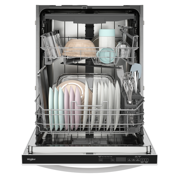 Lave-vaisselle affleurant aux armoires en noir avec 3ᵉ panier - 44 dba Whirlpool® WDT550SAPW