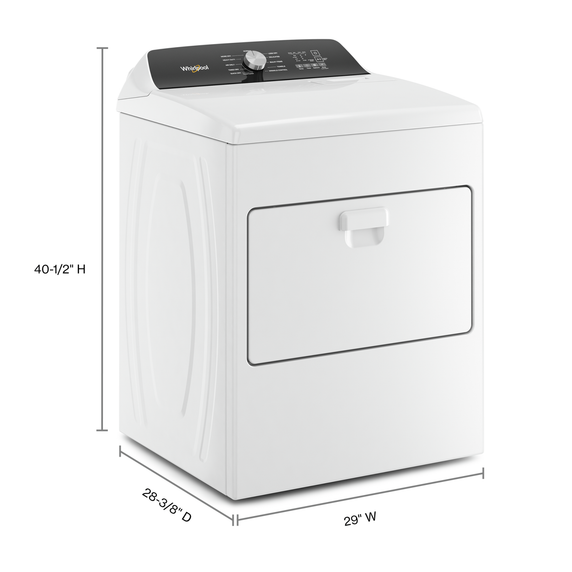 Sécheuse au gaz à chargement vertical avec capteur d’humidité - 7 pi cu Whirlpool® WGD5010LW