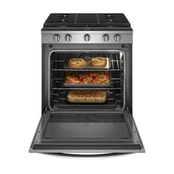 Whirlpool® Cuisinière au gaz intelligente à commandes frontales avec grilles en fonte à charnière EZ-2-LiftTM - 5.8 pi cu WEG750H0HZ Whirlpool® Cuisinière au gaz intelligente à commandes frontales avec grilles en fonte à charnière EZ-2-LiftTM - 5.8 pi cu WEG750H0HZ