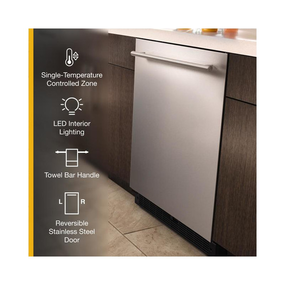 Whirlpool® Réfrigérateur sous le comptoir avec poignée style porte-serviette - 24 po - 5.1 pi cu WUR35X24HZ
