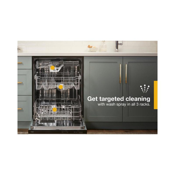 Whirlpool® Lave-vaisselle résistant aux traces de doigts à grande capacité avec 3e panier WDT970SAKV