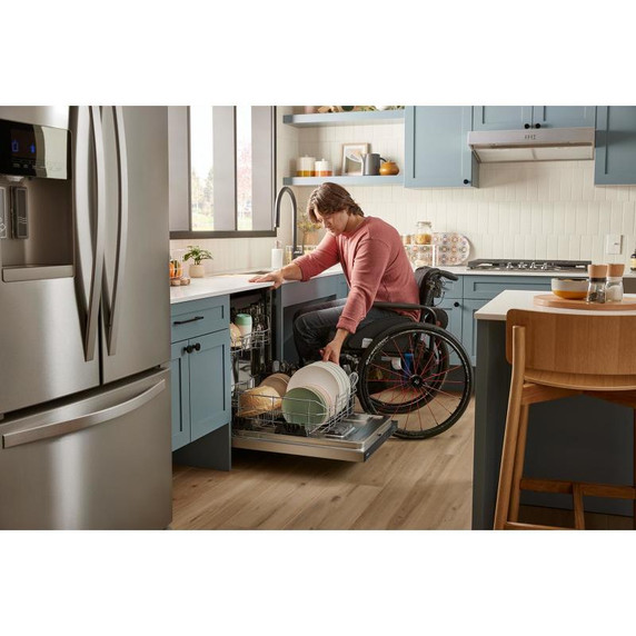 Whirlpool® Lave-vaisselle affleurant aux armoires en noir avec 3ᵉ panier - 44 dBA WDT550SAPB