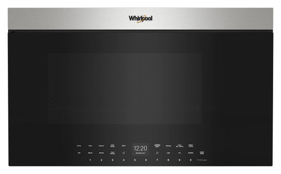 Four à micro-ondes à hotte intégrée affleurant Whirlpool® de 1,1 pi cu, 850 watts avec friture à air  YWMMF7330RZ