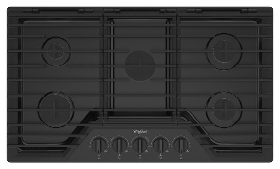 Table de cuisson au gaz avec grilles en fonte à charnière ez-2-lift™, 36 po Whirlpool® WCGK5036PB