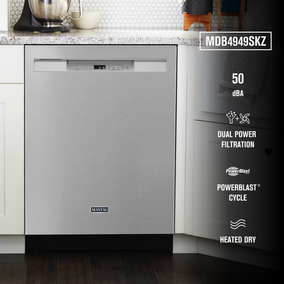 Lave-vaisselle à cuve en acier inoxydable avec filtration à puissance double Maytag® MDB4949SKZ