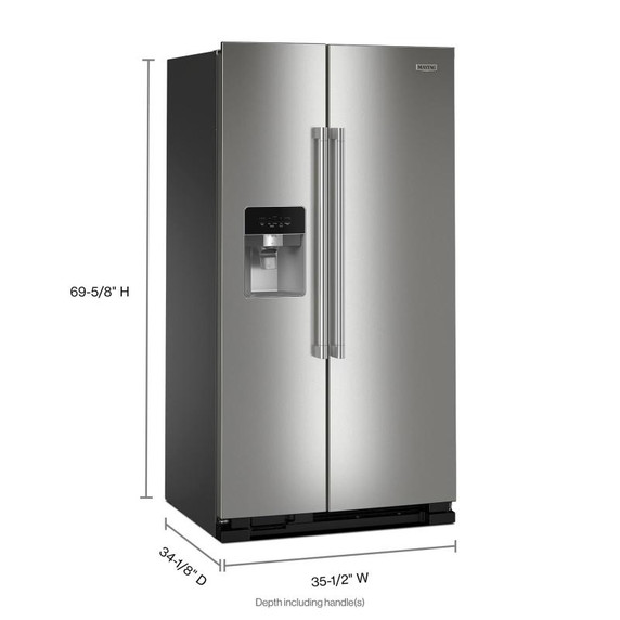 Maytag® Réfrigérateur côte à côte - 36 po - 25 pi cu MRSF4036PZ Maytag® Réfrigérateur côte à côte - 36 po - 25 pi cu MRSF4036PZ