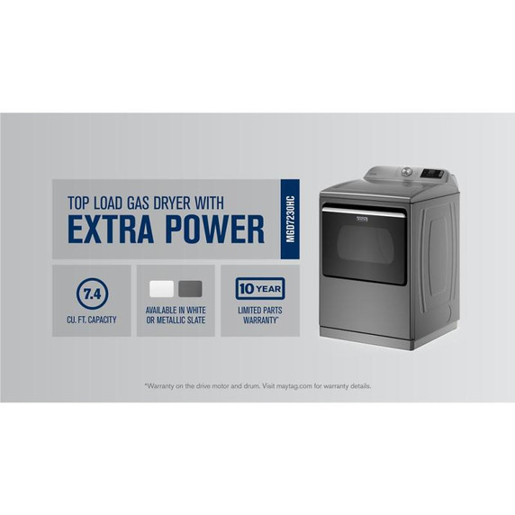 Maytag® Sécheuse intelligente au gaz avec fonction Extra Power - 7.4 pi cu MGD7230HC