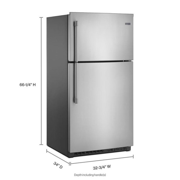 Maytag® Réfrigérateur à congélateur supérieur avec tour de refroidissement - 33 po - 21 pi cu MRT711SMFZ Maytag® Réfrigérateur à congélateur supérieur avec tour de refroidissement - 33 po - 21 pi cu MRT711SMFZ
