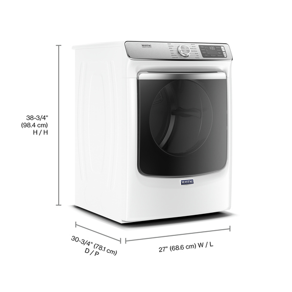 Sécheuse au gaz à chargement frontal, avec fonction extra power et programme de séchage rapide, 7.3 pi³ Maytag® MGD8630HW