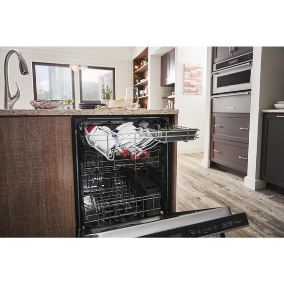 Kitchenaid® Lave-vaisselle avec troisième panier 360° Max Jets™ et éclairage à DEL - 44 dBA KDTM704KPS