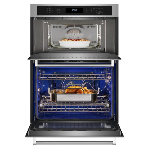 Fours mural combiné avec four à micro-ondes KitchenAid® et mode de friture à air de 27 po KOEC527PSS
