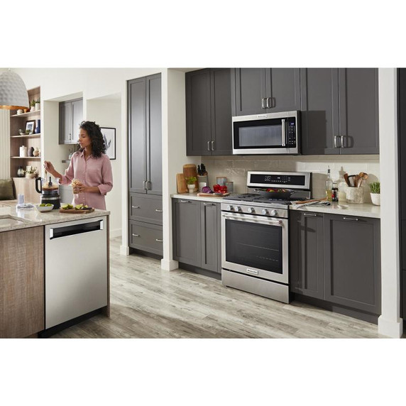 Kitchenaid® Cuisinière au gaz à convection avec 5 brûleurs - 30 po KFGG500ESS