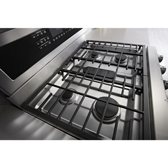 Kitchenaid® Cuisinière au gaz à four double à convection avec 5 brûleurs - 30 po KFGD500ESS