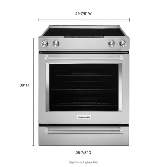 Kitchenaid® Cuisinière électrique à commandes frontales à convection avec 5 éléments - 30 po YKSEB900ESS