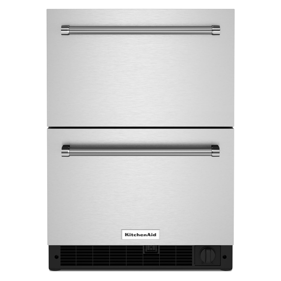 Réfrigérateur/congélateur sous le comptoir en acier inoxydable à double tiroir - 24 po KitchenAid® KUDF204KSB