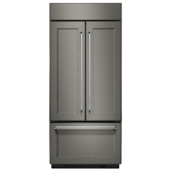 Kitchenaid® Réfrigérateur encastré à portes françaises de 20.8 pi cu et de 36 po de largeur, prêt à recevoir un panneau, avec intérieur platine KBFN506EPA