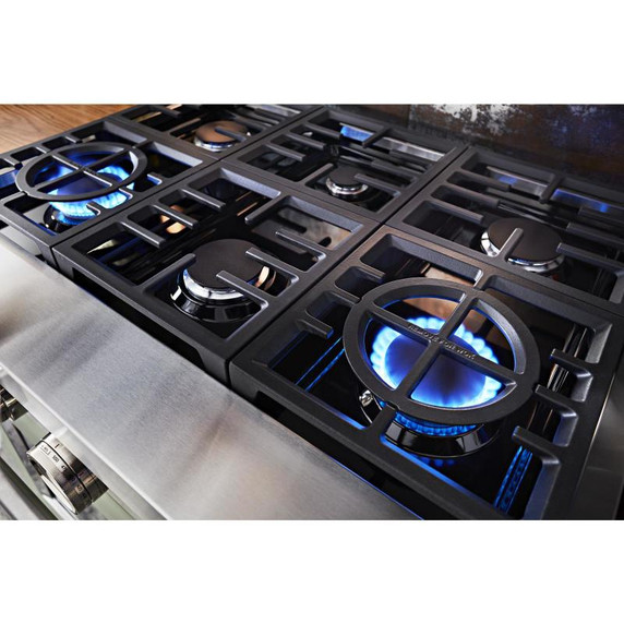 Cuisinière commerciale intelligente bicombustible KitchenAid®, 6 brûleurs, 36 po KFDC506JAV