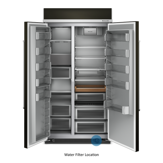 Kitchenaid® Réfrigérateur encastré côte à côte à fini PrintShield™ - 42 po - 25.5 pi cu KBSN702MBS