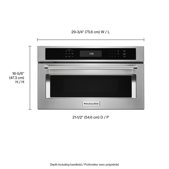 Four à micro-ondes encastré avec cuisson à convection - 900 watts - 30 po KitchenAid® KMBP100ESS