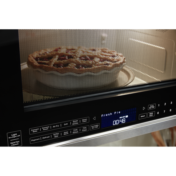 Four à micro-ondes à convection et hotte intégrée  avec mode de friture à air KitchenAid® YKMHC319LPS