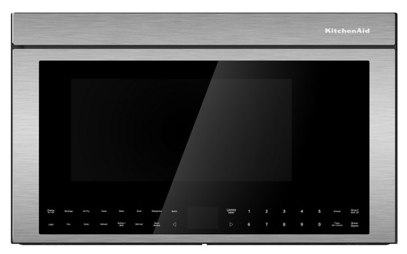 Four à micro-ondes à hotte intégrée multifonctions avec design encastré affleurant KitchenAid®, 1,1 pi3, 850 watts YKMMF530PPS